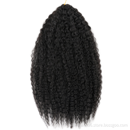 Afro Kinky Curly Crochet Hair Synthetic Brazilian Braids Curly Soft Ombre Brown Braiding Hair Extensions  brazilian hair braids